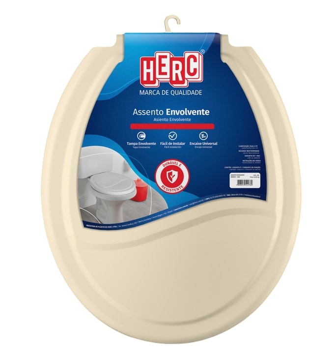 HERC - ASSENTO SANIT�RIO COM TAMPA ENVOLVENTE BEGE